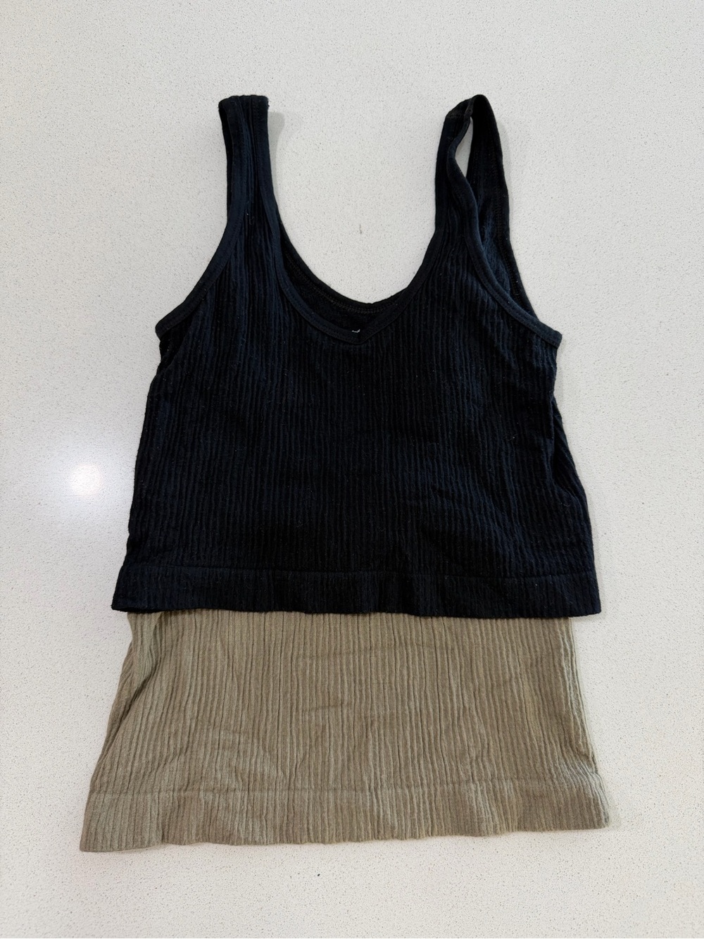 Set of 2 Urban Outfitters Tank Tops Black and Olive Green.